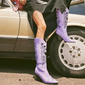 Purple cowboy boots
